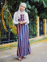 Load image into Gallery viewer, Mermaid Stripe Pinafore - Farena (Instock). - Samiha Apparels