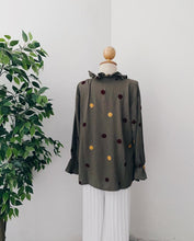 Load image into Gallery viewer, Ruffle Neck Pom Pom Top - Circle