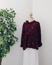 Load image into Gallery viewer, Ruffle Neck Pom Pom Top - Circle