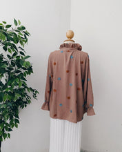 Load image into Gallery viewer, Ruffle Neck Pom Pom Top - Circle