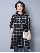 Load image into Gallery viewer, Korean checkered midi Dress - Samiha Apparels