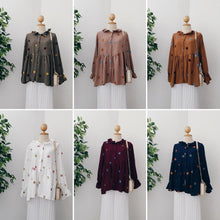 Load image into Gallery viewer, Ruffle Neck Pom Pom Top - Circle