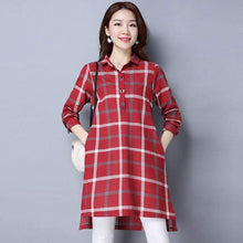 Load image into Gallery viewer, Korean checkered midi Dress - Samiha Apparels
