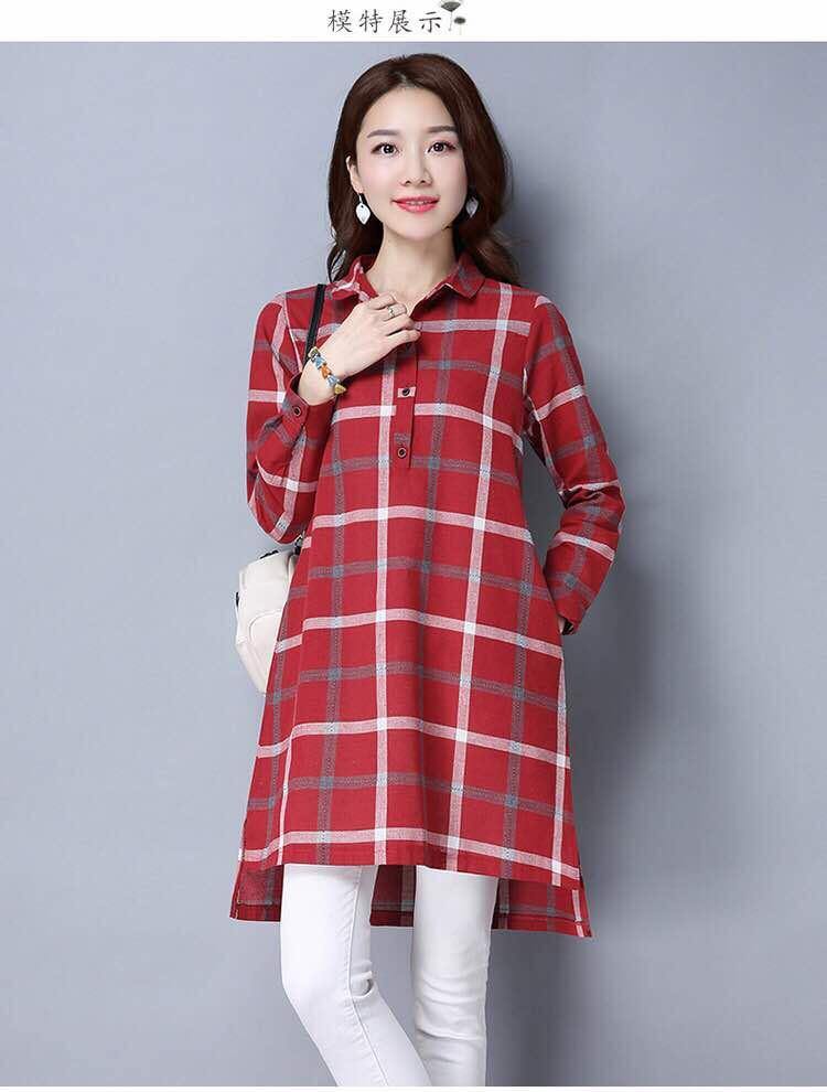 Korean checkered midi Dress - Samiha Apparels