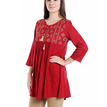 Load image into Gallery viewer, Embroidered Red Tops - Samiha Apparels
